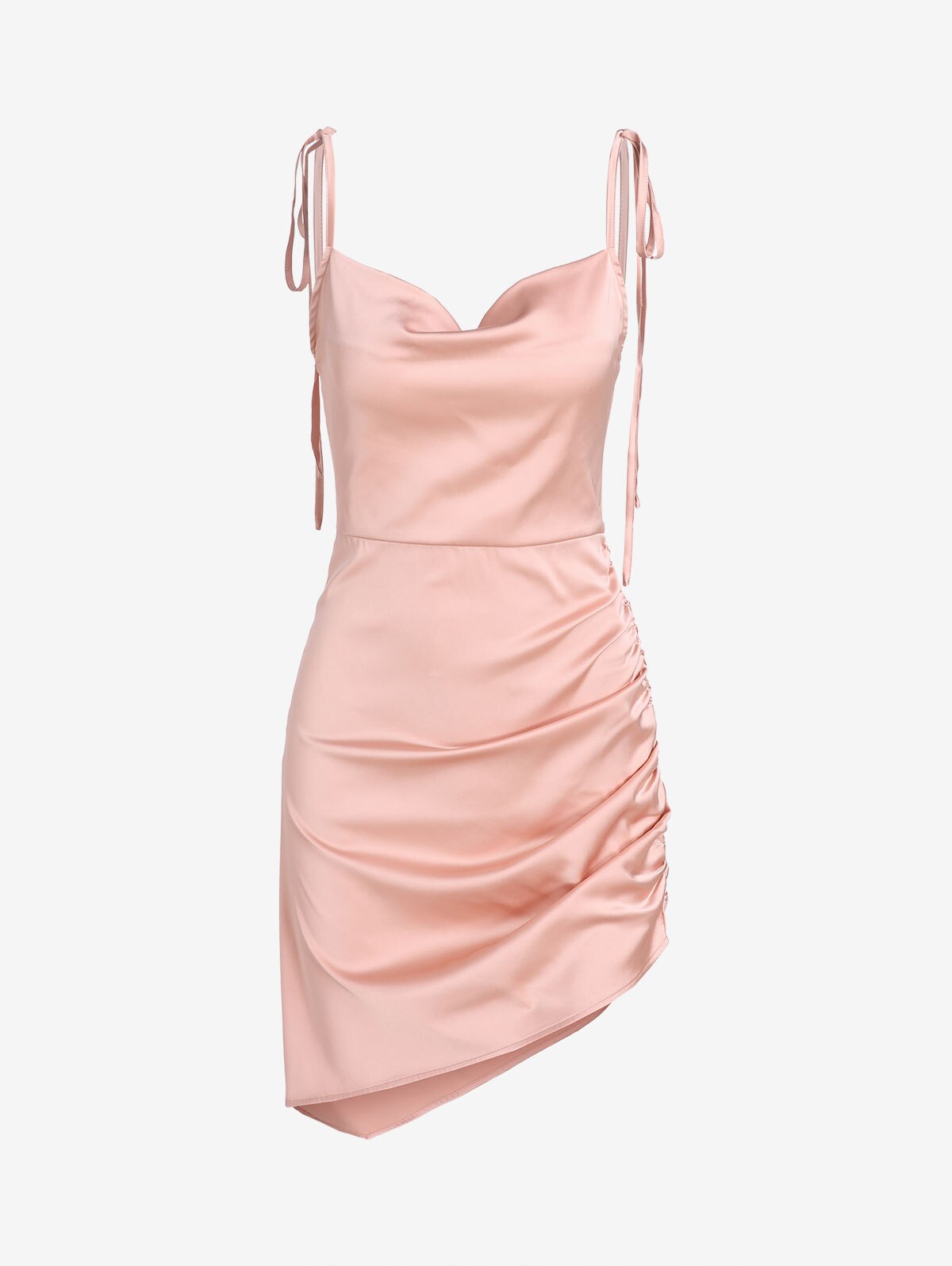 Women's Sexy Satin Dress Spaghetti Strap Slips Nightwear Side Slit Cocktail Party Silk Mini Dresses