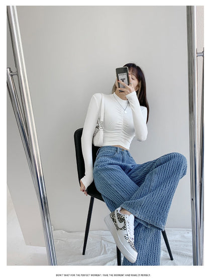 Women Jeans High Waist Casual Streetwear y2k Baggy Office Lady New Fashion Korean Denim Trousers Female Straight Wide Leg Pants