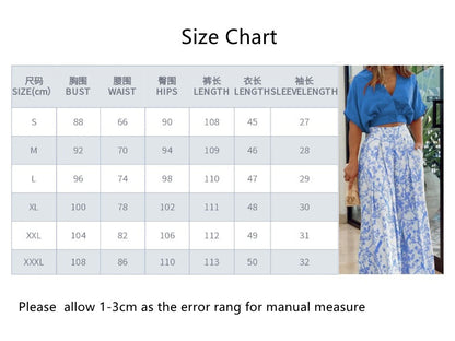 Fashion Summer Autumn Two Piece Sets Womens Fashion Sexy Mid Sleeve Shirt Elgant Floral Print Wide Leg Pant Suit Casual 2pcs Set Women