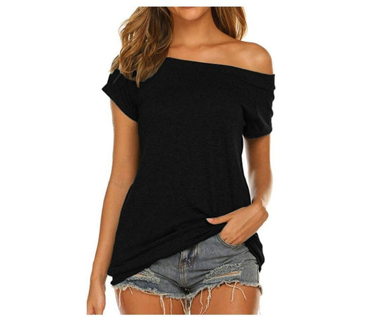 Stylish Off Shoulder Solid Color Long Sleeve Tops