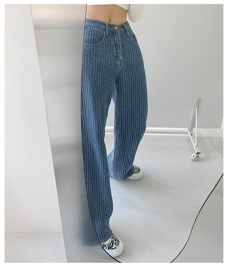 Women Jeans High Waist Casual Streetwear y2k Baggy Office Lady New Fashion Korean Denim Trousers Female Straight Wide Leg Pants