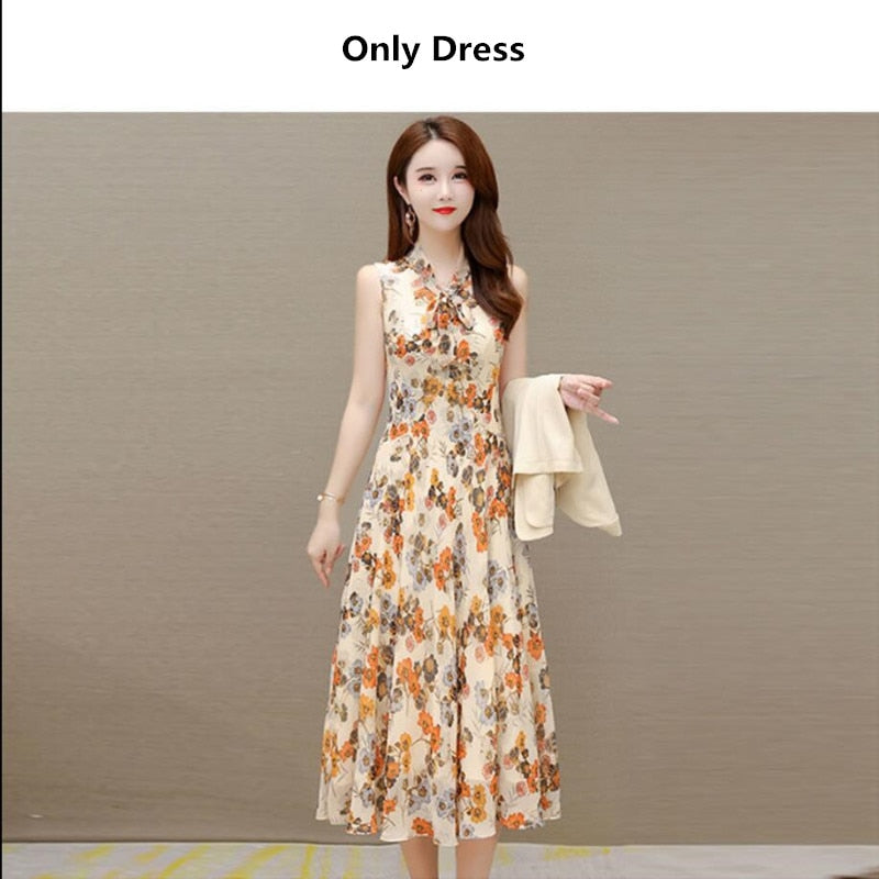 sixsr  Spring Autumn New Suit Jacket Dress Two-piece Women's Elegant Blazers Floral Long Skirt Set Female Office Professional Wear