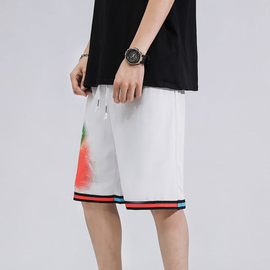 Men Patchwork Harajuku Causal Shorts 2024 Summer Mens Streetwear Basketball Shorts Male Cotton Loose Running Shorts 4XL
