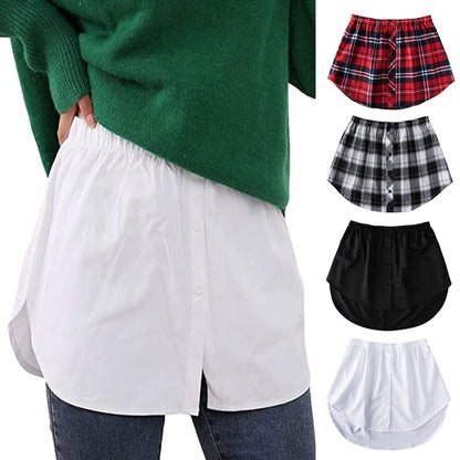 Sixsr Spring Outfits New Style Womens Fake Shirts Hem Underskirts Elastic High Waist Split Half Slips Skirts Hoodies Sweaters Extender Hemline