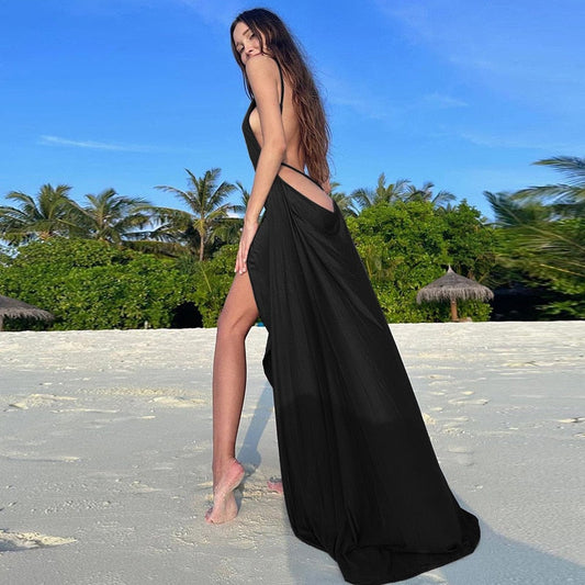 Summer Women Dress Bandage Sexy Backless Maxi Dresses Club Holiday Bodycon Cut Out Sleeveless Elegant Long Dress Women Robe