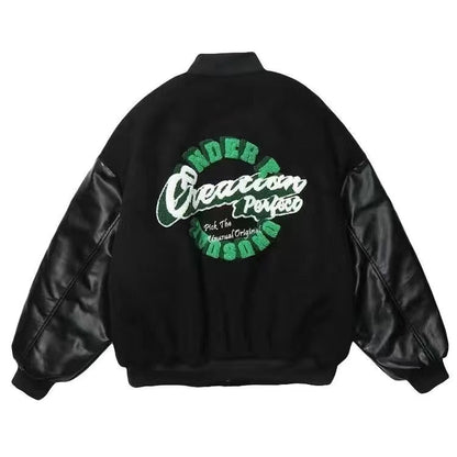 Sixsr American retro stitching jacket spring and autumn women's loose hip-hop ins baseball jacket tmen's and women's tide brand