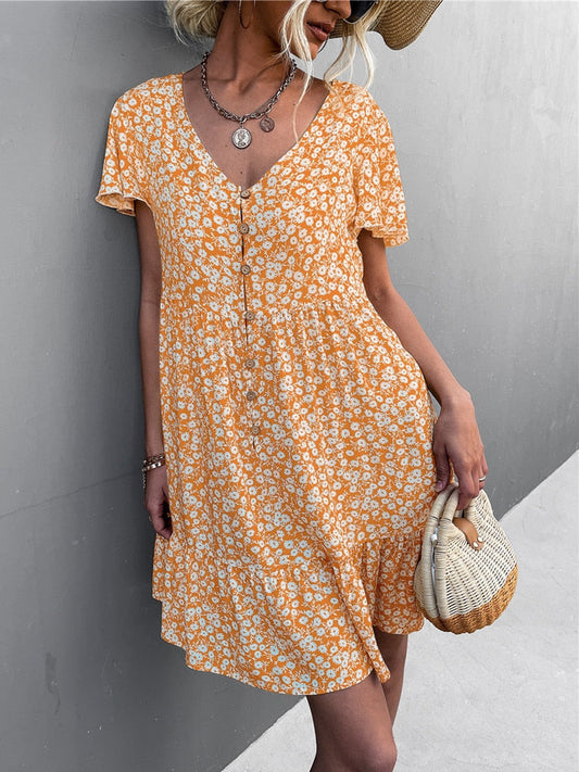 Hot Sale Spring Summer V Neck Dresses