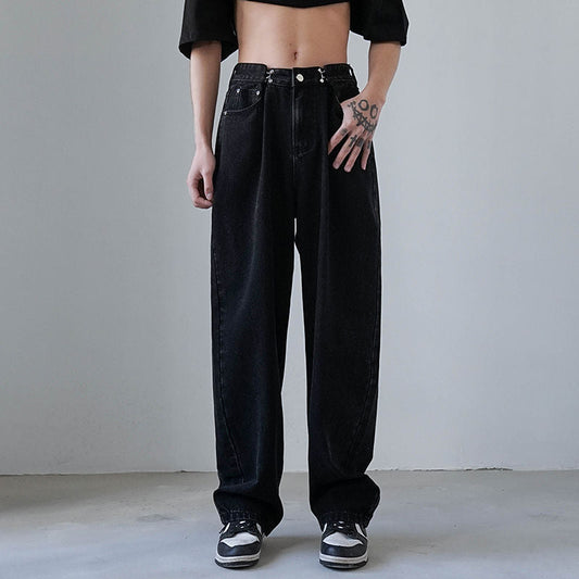 Sixsr 4 Colors Baggy Jeans Men Fashion Casual Wide Leg jeans mens Harajuku Streetwear Hip Hop Loose Straight Denim Pants mens Trousers