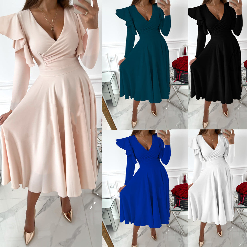 Sixsr Sexy Long Evening Dress Elegant Dress For Women V-neck Side Split Party Dresses Female Summer Fashion Casual Club Ladies Clothes