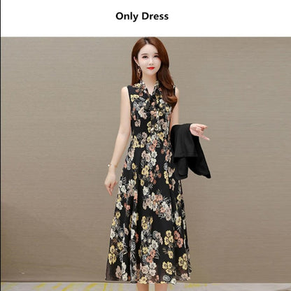 sixsr  Spring Autumn New Suit Jacket Dress Two-piece Women's Elegant Blazers Floral Long Skirt Set Female Office Professional Wear