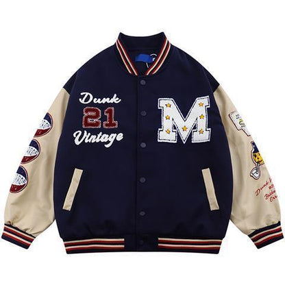 Sixsr American retro stitching jacket spring and autumn women's loose hip-hop ins baseball jacket tmen's and women's tide brand