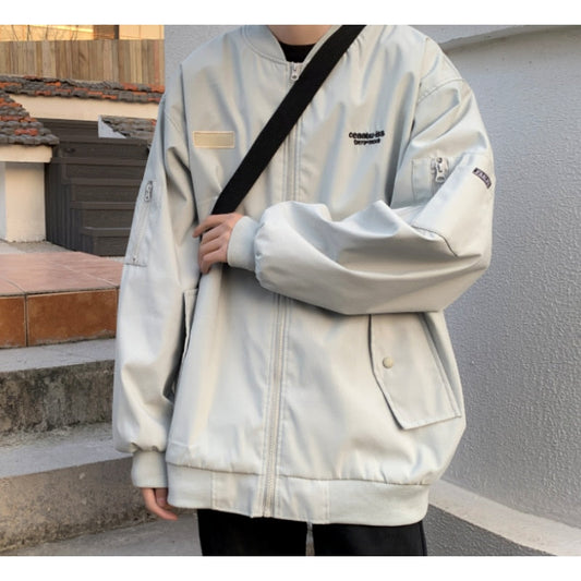 Sixsr American letter print  jacket coat men's Y2K street hip-hop retro Autumn baseball uniform couple casual all-match jacket top