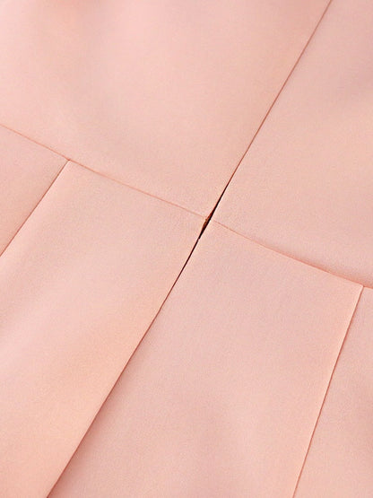 Women Pink Dress Party Ruffle Stylish Occasion Celebrate Sleveless Mesh Patchwork Elegant Slim Summer Homecoming Robe Gowns