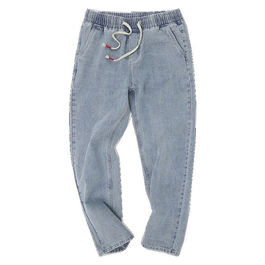 Sixsr American Casual Jeans Men Spring Wide Leg Street Straight Oversize Denim Pants Elastic Waist Drop Vintage Denim Trousers 2024