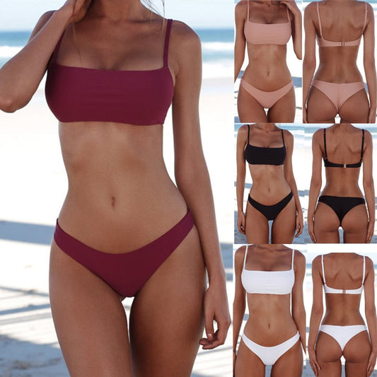 sixsr womens fashion Bikini Swimsuit Bottom Beachwear Push Up Padded Bra G- String Panties Swims Uit Women Bra Underwear Bathing Suit Beach Wear