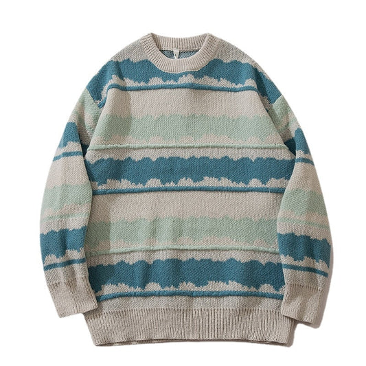 Sixsr 2024 Spring Oversized Streetwear Pullover Men's Clothes New Hip Hop Punk Knitwear Sweater Vintage Jumper Striped Sweater Men