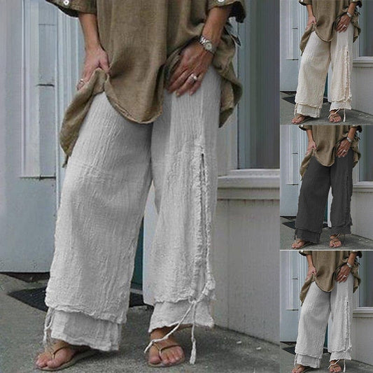 Linen Casual Solid Pants