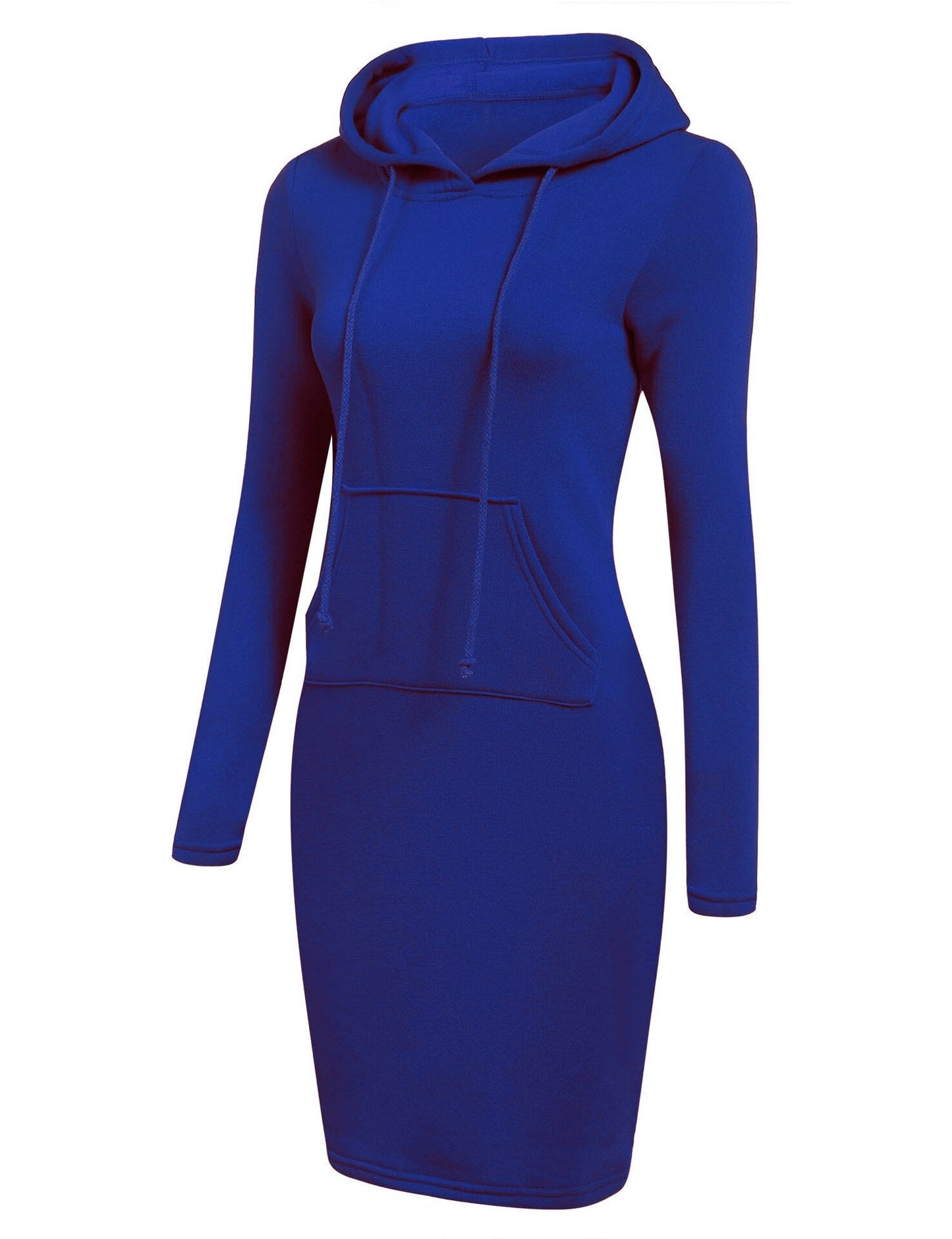 Autumn And Winter Hoodie Dress Elegant Long Sleeve Pocket Combining Casual Women's Midi Dresses