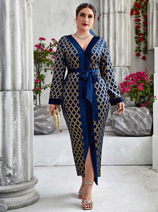 Plus Size Maxi Dresses Large  Spring Women Oversized Long Luxury Chic Elegant Evening Party Muslim Festival Clothing