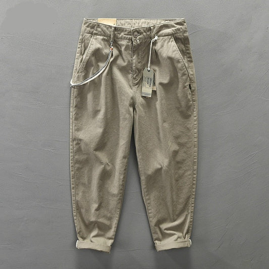 Sixsr 306 Men Fall Fashion Straight Cargo Pants Japan Style Mid Waist Casual Cotton Multi Pocket Male High Quality Wild Daily Trousers