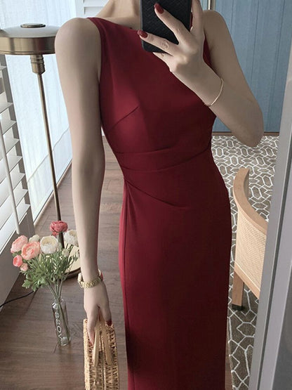 Sixsr  New Women Summer Fashion Spaghetti Strap Sleeveless Sexy Dress Female Elegant Evening Midi Dress