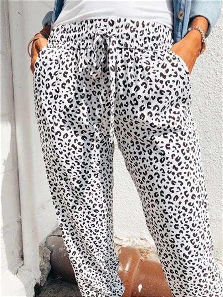 Women Fashion Casual Leopard Printed Trousers