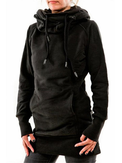 Slim Fit Front Pocket Drawstring Hooded Pullover Sweatshirt