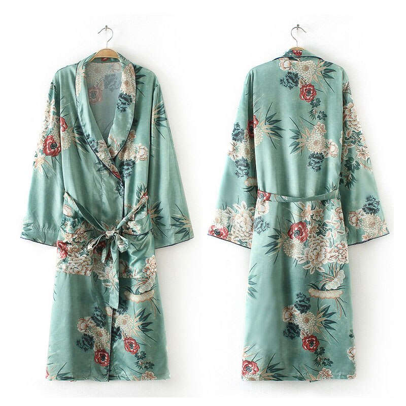 Sixsr Chiffon Loose Shawl Kimono Long Blouse For Women Full Sleeve Floral Boho Shirts Top Ladies Girls Flower Cardigans Blusa Clothing