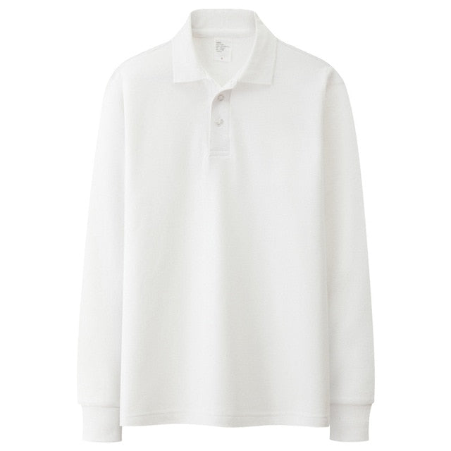 100% Cotton High Quality Men's Polo Brand Casual Long Sleeve Shirts Solid Color Polos Spring  Autumn Tops Size S-3XL;YA286
