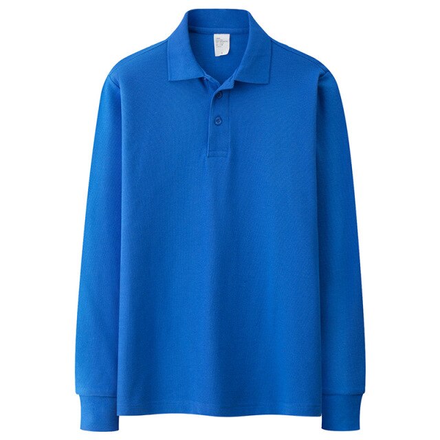 100% Cotton High Quality Men's Polo Brand Casual Long Sleeve Shirts Solid Color Polos Spring  Autumn Tops Size S-3XL;YA286