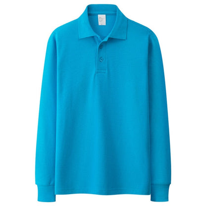 100% Cotton High Quality Men's Polo Brand Casual Long Sleeve Shirts Solid Color Polos Spring  Autumn Tops Size S-3XL;YA286