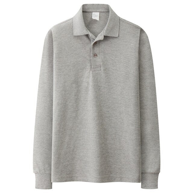100% Cotton High Quality Men's Polo Brand Casual Long Sleeve Shirts Solid Color Polos Spring  Autumn Tops Size S-3XL;YA286