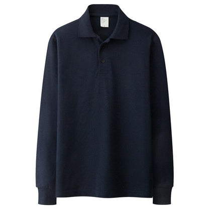 100% Cotton High Quality Men's Polo Brand Casual Long Sleeve Shirts Solid Color Polos Spring  Autumn Tops Size S-3XL;YA286