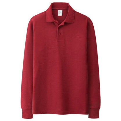 100% Cotton High Quality Men's Polo Brand Casual Long Sleeve Shirts Solid Color Polos Spring  Autumn Tops Size S-3XL;YA286