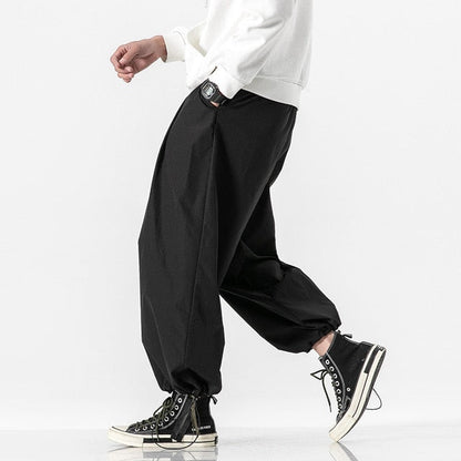 New Design Drawstring Harem Pants Men Baggy Jogging Pants Japanese Style Male Crotch Wide Leg Pants Casual Loose Trousers