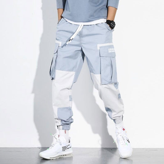 Men New Spring Hip Hop Pants Club Singer Stage Costume Trousers Ribbons Streetwear Joggers Sweatpants Hombre