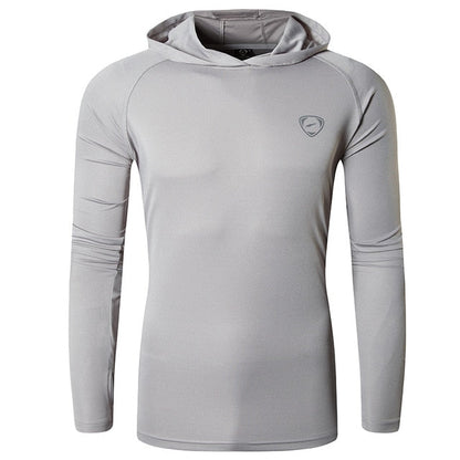 Jeansian Men's UPF 50+ UV Sun Protection Outdoor Long Sleeve Tee Shirt Tshirt T-Shirt Beach Summer LA271 LightGray