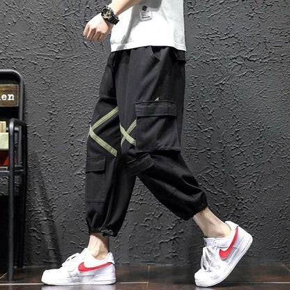 Men New Spring Hip Hop Pants Club Singer Stage Costume Trousers Ribbons Streetwear Joggers Sweatpants Hombre