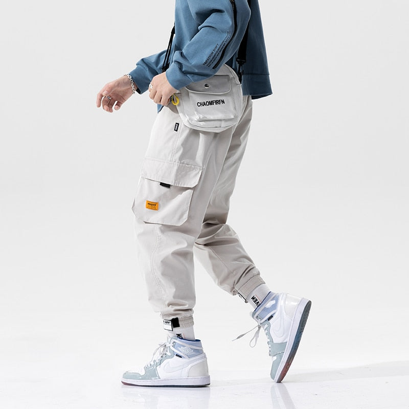 Streetwear Casual Joggers Men Side-pocket Mens Cargo Pants Fashion Slim Sweatpants Harem Pants Ankle-length Men Trousers