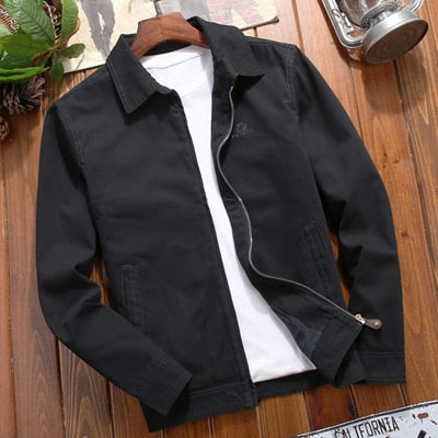 DIMUSI Autumn Men's Bomber Jacket Mens Outwear Cotton Coats Fashion Slim Fit Turndown Collar Business Jackets Mens Clothing