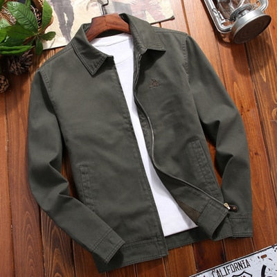 DIMUSI Autumn Men's Bomber Jacket Mens Outwear Cotton Coats Fashion Slim Fit Turndown Collar Business Jackets Mens Clothing