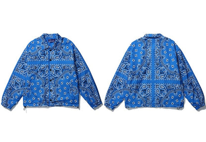 Mens Wear Hip Hop Bandana Paisley Pattern Bomber Jackets Windbreaker Harajuku Streetwear 2024  Autumn Casual Coats Tops Clothing