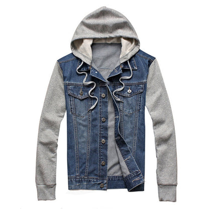 Denim Men Hooded Sportswear Outdoors Casual Fashion Jeans Jackets Hoodies Cowboy Mens Jacket and Coat Plus Size