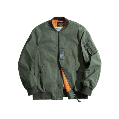 Maden Casual MA-1 Men¡¯s Jackets Green  Military Flight Bomber Tank Coat Solid Vintage Coats Monocycle Jacket Collar Men Clothing