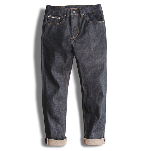 Maden Workwear Men’s Blue Straight  Jeans Sizes 28 To 38 Disposable Raw Woven Oversize Denim Jean Cotton Denim Pants  Style