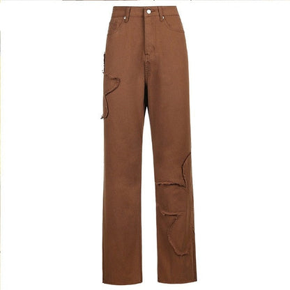 Sixsr Weekeep Pockets Patchwork Baggy Jeans Fashion Streetwear 100% Cotton Women Denim Trouser Loose Cargo Pants Korean Jeans Harajuku