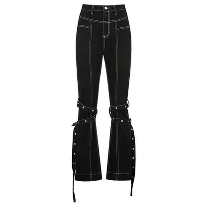 Sixsr Weekeep Pockets Patchwork Baggy Jeans Fashion Streetwear 100% Cotton Women Denim Trouser Loose Cargo Pants Korean Jeans Harajuku