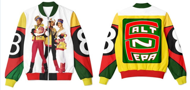 6 Styles Real American US Size Salt-n-Pepa-8-ball 3D Sublimation Printing Plus size 3XL 4XL 5XL 6XL Zipper Up Jacket