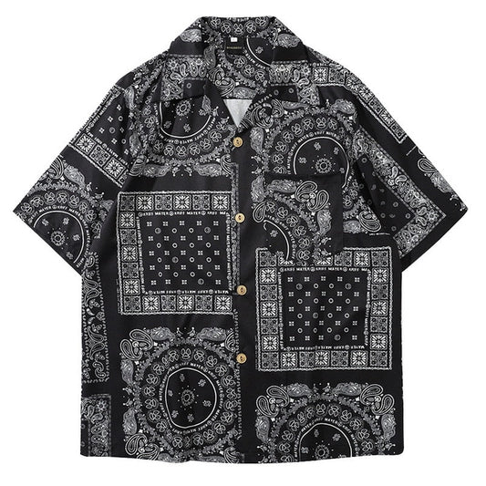 MoneRffi Kimono Style Mens Shirt 2024 Janpanese Style Print Loose Harajuku Shirts Women Men Couple Kimonos Yukata Tops Summer