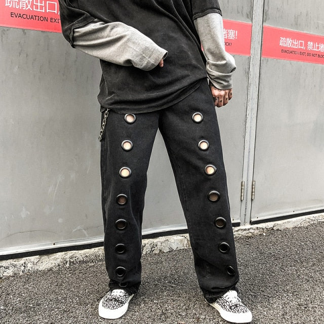 Reflective Skeleton Print Black Jeans for Men 2024 Fashion Trend Straight Leg Hip Hop Denim Pants Teens Baggy Streetwear Clothes